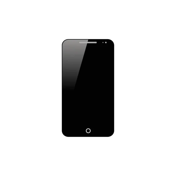 Realistiska svart smartphone på vit bakgrund — Stock vektor