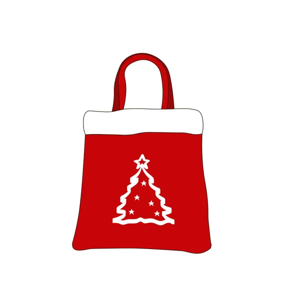 Красная сумка Санта Клауса на Новый год — стоковый вектор