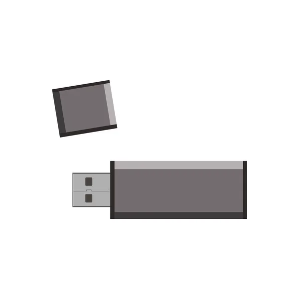 USB disk úložiště izolované vektorové ilustrace — Stockový vektor