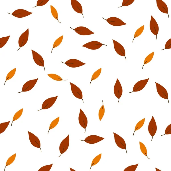 Modèle sans couture feuilles d'automne. Illustration vectorielle sur fond blanc — Image vectorielle