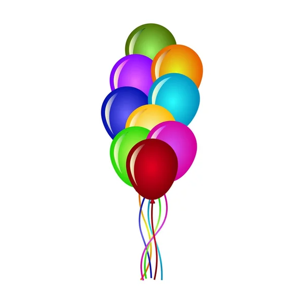 Beyaz arka plan üzerinde renkli balonlar topluluğu — Stok Vektör