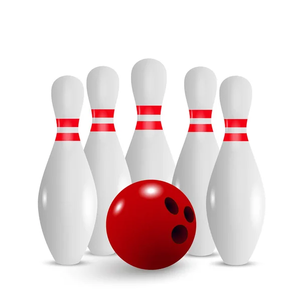 Ilustracja wektorowa strike Bowling. Bowling gry rekreacyjne koncepcja — Wektor stockowy