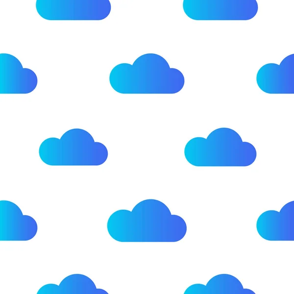 Nahtloses Muster mit Wolke. Vektor-Illustration auf weißem Hintergrund — Stockvektor