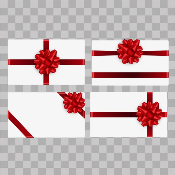 Weihnachten grüne Karte oder Einladung mit roter Schleife und Schleife. Vektor — Stockvektor