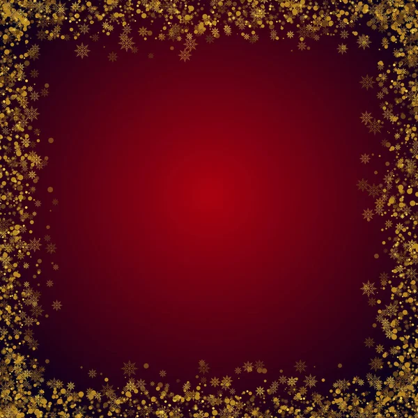 Kerst frame met sneeuwvlokken op rode achtergrond. Vector — Stockvector