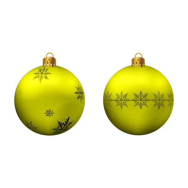 Κίτρινη μπάλα Χριστούγεννα εικονογράφηση διάνυσμα — Διανυσματικό Αρχείο