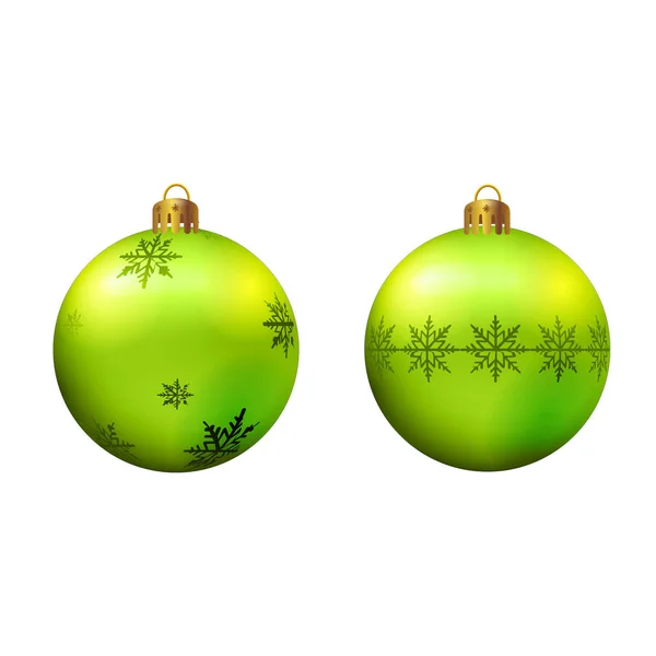 Green Christmas ball Vector illustration — Stock Vector