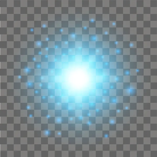 Blaues Glühlicht. abstrakte Wirkung der Beleuchtung Fackel. Vektor — Stockvektor