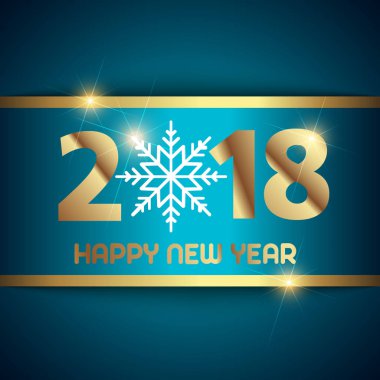 Mutlu yeni yıl arka plan kar tanesi üzerinde mavi arka plan ile. Vektör