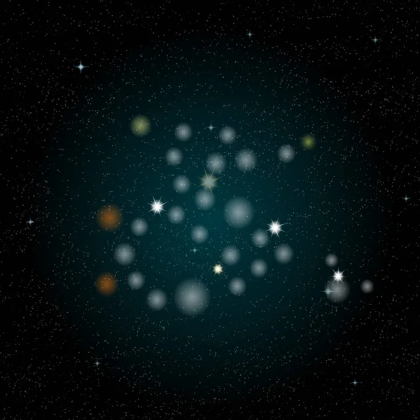Espacio negro con muchas estrellas sobre fondo negro. Vector — Vector de stock