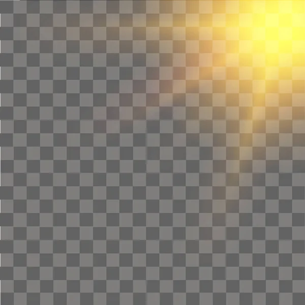 Efecto de luz de destello de lente especial sobre fondo transparente. Vector — Archivo Imágenes Vectoriales