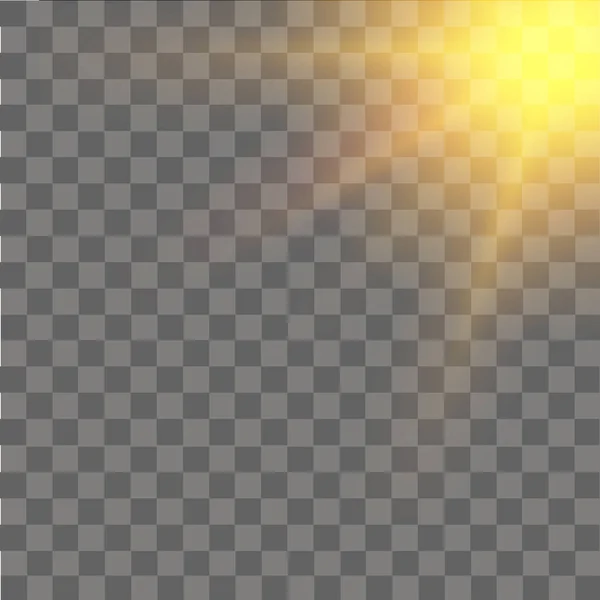 Efecto de luz de destello de lente especial sobre fondo transparente. Vector — Vector de stock