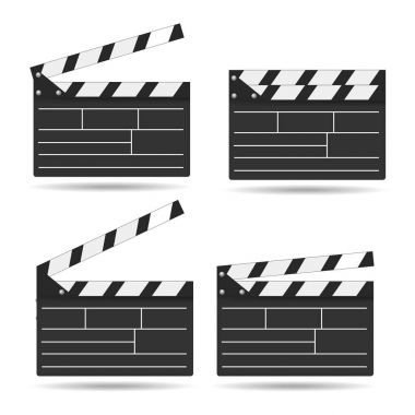 Realisic sinema tokmağı. Film zaman yönetim kurulu. Vektör
