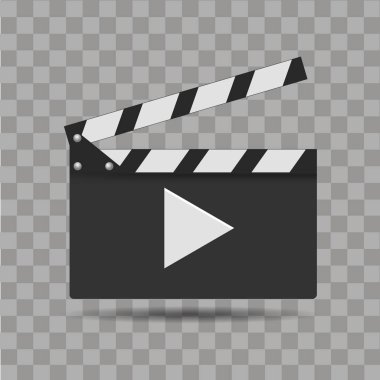 Realisic sinema tokmağı. Film zaman yönetim kurulu. Vektör