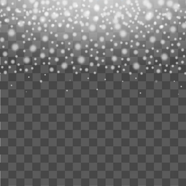 Falling glitter particles on transparent background.  Vector illustration — Stock Vector