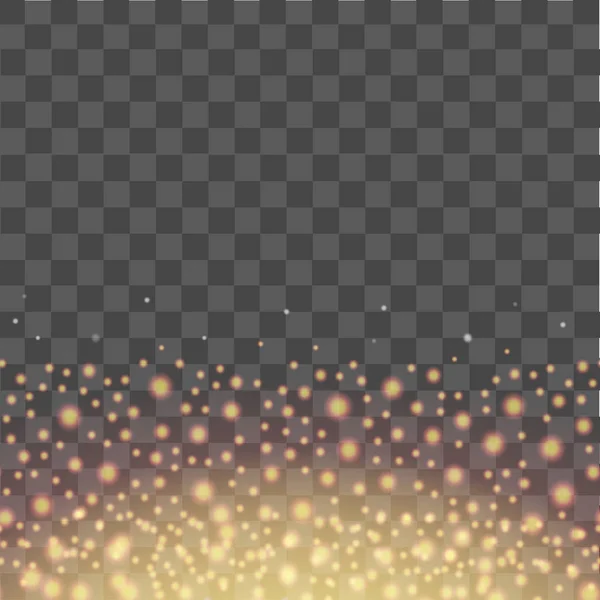 Klesající glitter částice na průhledném pozadí. Vektorové ilustrace — Stockový vektor