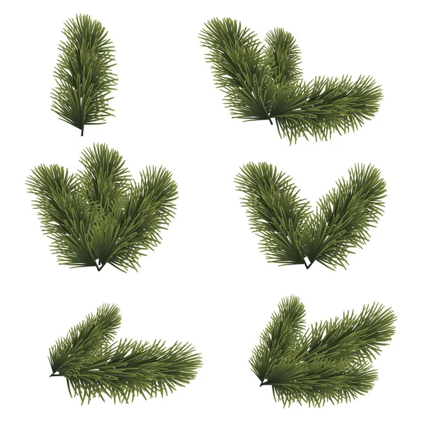 Зеленые пышные елочные ветви для рождественского фона. Векторная иллюстрация — стоковый вектор
