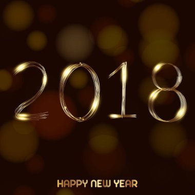 Parlayan ile mutlu yeni yıl arka plan siyah arka plan üzerine metin ışıklar. Vektör