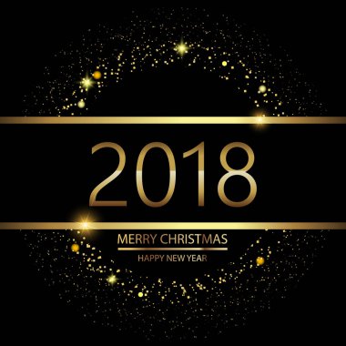 Parlayan ile mutlu yeni yıl arka plan siyah arka plan üzerine metin ışıklar. Vektör