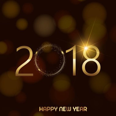 Parlayan ile mutlu yeni yıl arka plan metin ufuk arka plan üzerinde ışıklar. Vektör