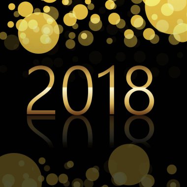 Parlayan ile mutlu yeni yıl arka plan metin ufuk arka plan üzerinde ışıklar. Vektör