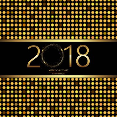 Mutlu yeni yıl arka plan siyah disko ışıkları ile. Vektör