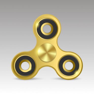 Yumuşak gölgeli gerçekçi altın spinner. Vektör