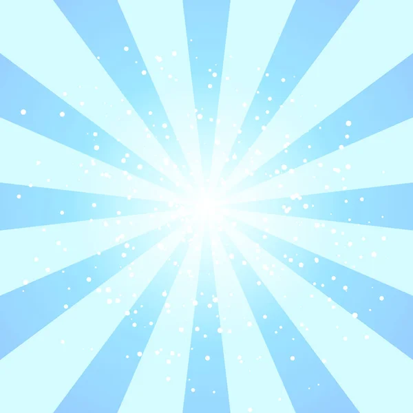 Raggi radiali blu sole scoppio o scintille su sfondo bianco. Vettore — Vettoriale Stock