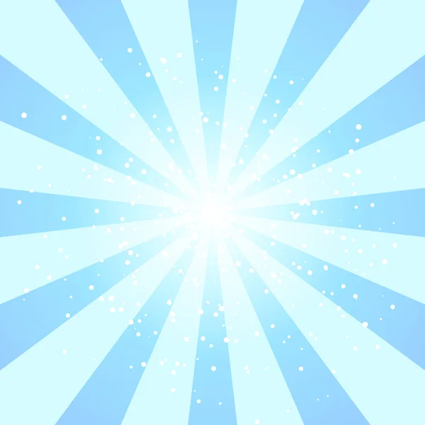 Radial blue sun burst beams or sparkles on white background. Vector — Stock Vector