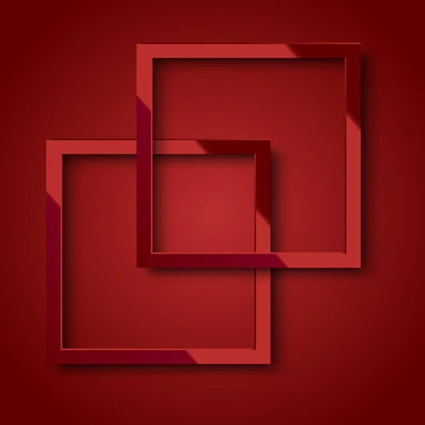 Marco cuadrado rojo realista para su diseño o póster. Vector —  Fotos de Stock