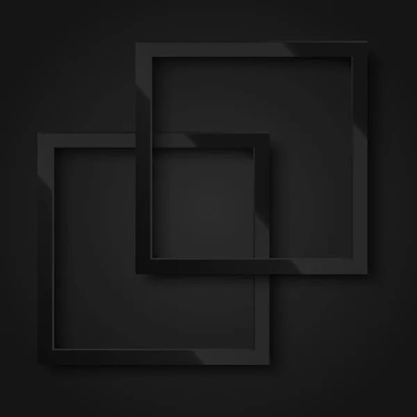 Realistischer schwarzer quadratischer Rahmen für Ihr Design oder Poster. Vektor — Stockvektor