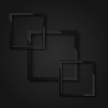 Tasarım veya poster için gerçekçi siyah kare çerçeve. Vektör