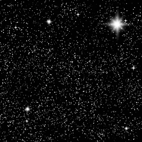Nuit sombre avec des étoiles claires dans l'espace sombre. Vecteur — Image vectorielle