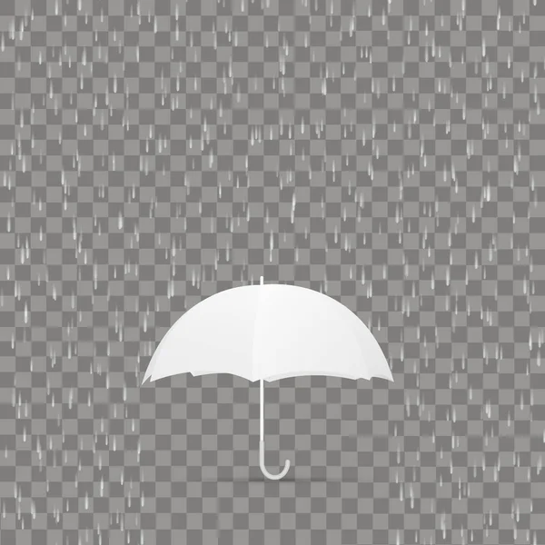 Background with raining and umbrella on transparent. Vector — Stock Vector