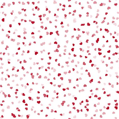 Sevgililer günü için küçük kırmızı kalpler ile Seamless modeli. Vektör