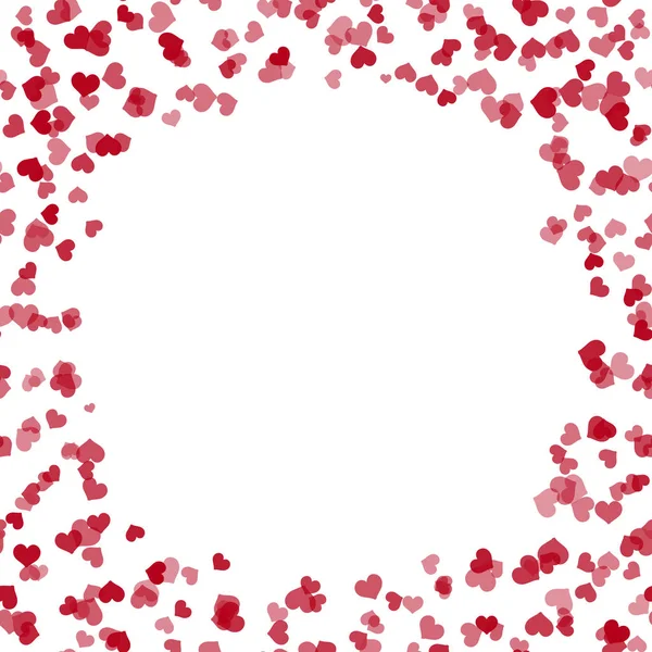 Tarjeta de felicitación de San Valentín con corazones rojos voladores y lugar para el texto. Vector — Vector de stock