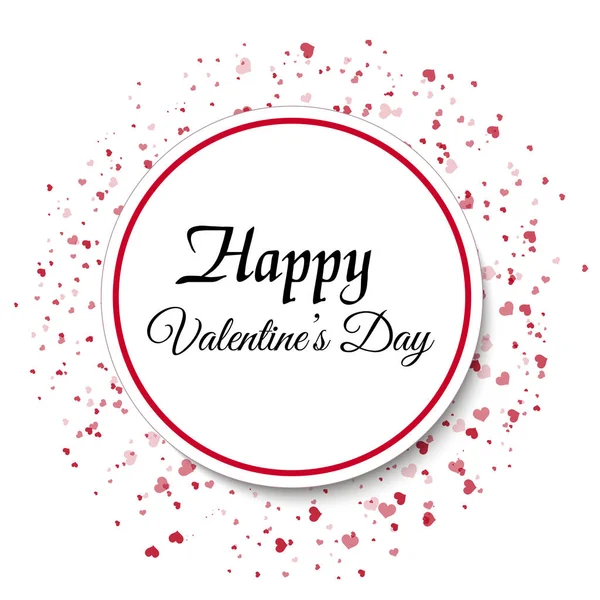 Dia dos Namorados cartão de saudação com corações vermelhos e texto preto. Vetor —  Vetores de Stock
