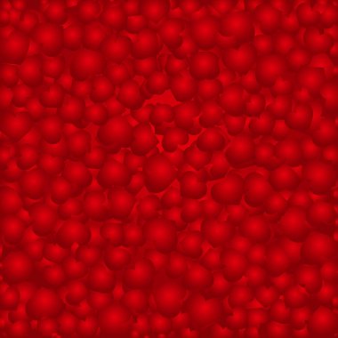 Kırmızı zemin üzerine kırmızı kalpler ile Seamless modeli. Vektör