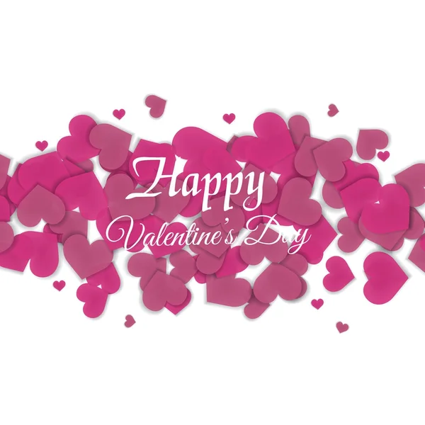 Dia dos Namorados cartão de saudação com corações roxos no fundo branco. Vetor — Vetor de Stock