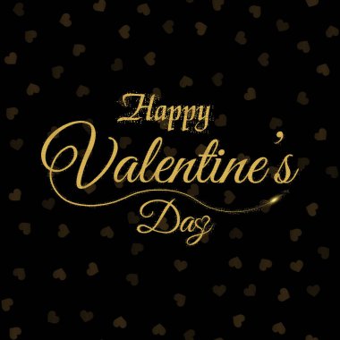 Valentine'nın tebrik kartı ile altın metin Happy Valentine's day. Vektör
