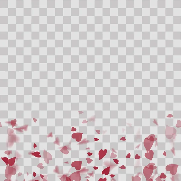 Απρόσκοπτη μοτίβο με κόκκινες καρδιές σε διαφανές φόντο. Διάνυσμα — Διανυσματικό Αρχείο
