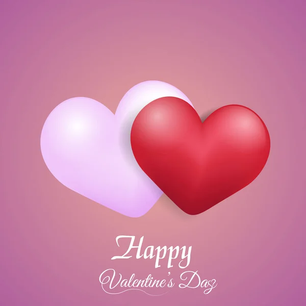 Поздравительная открытка от Валентина с красными и розовыми сердечками. Вектор — стоковый вектор