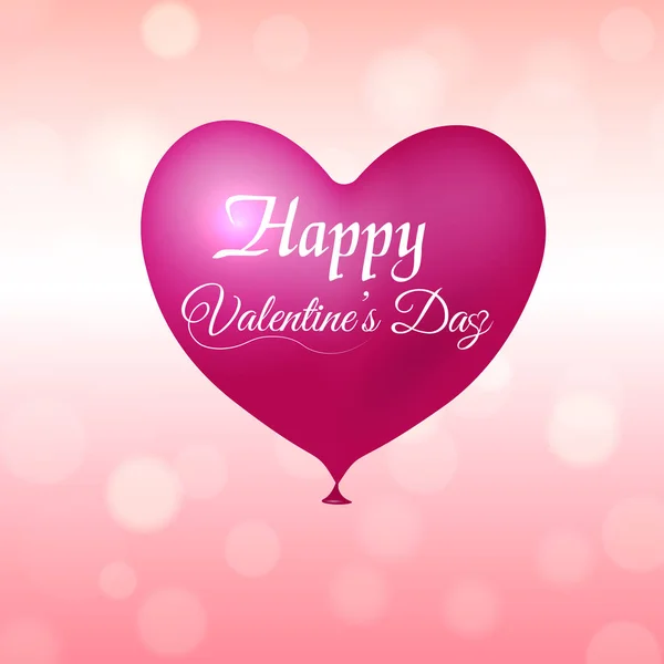 Dia dos Namorados cartão de saudação com balões de coração no fundo rosa. Vetor —  Vetores de Stock