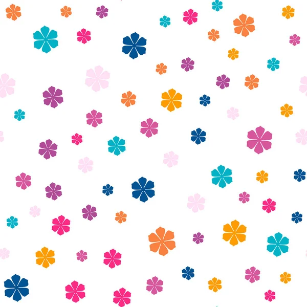 Seamless pattern with colorful handwritten flowers. Vector. — Stock Vector