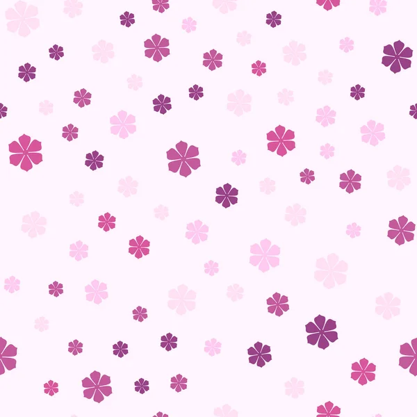 Seamless pattern with pink handwritten flowers. Vector — Stock Vector
