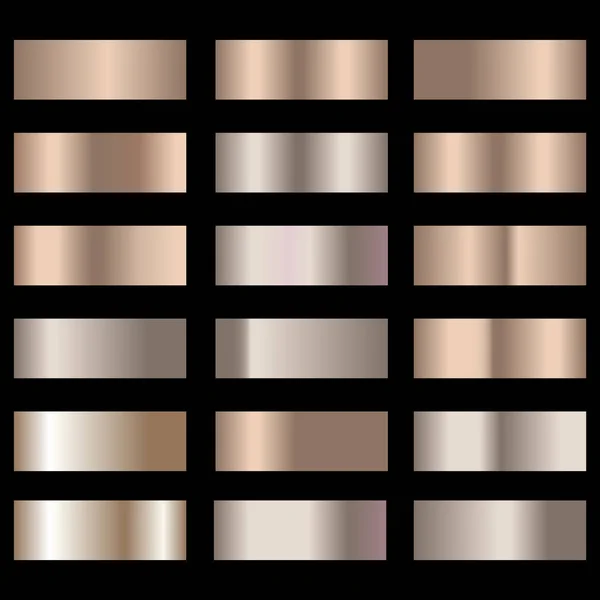 Set di sfondo gradazione carta stagnola bronzo. Vettore — Vettoriale Stock