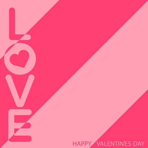 Tarjeta de felicitación del día de San Valentín con letras hechas a mano sobre fondo rosa. Vector — Archivo Imágenes Vectoriales