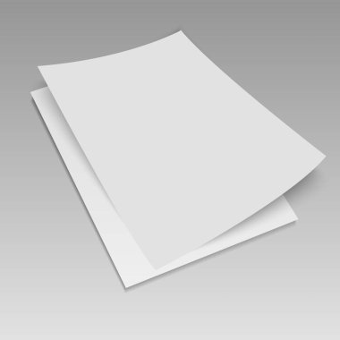 gri arka plan üzerinde 3 boyutlu el ilanı Mock-up tasarım. Vektör çizim