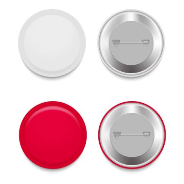 Beyaz rozetleri renkli örnekler kümesini. Vektör gerçekçi çizim.