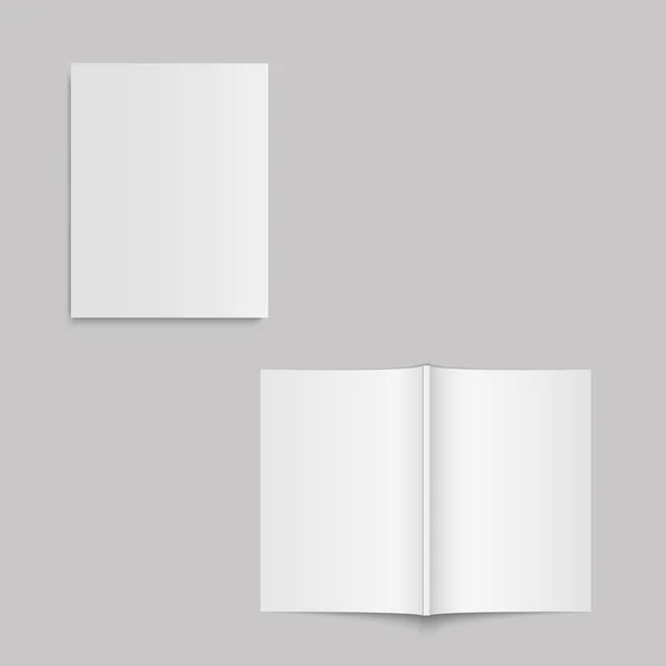Blank open magazine mock up. Modèle pour votre conception. Vecteur . — Image vectorielle